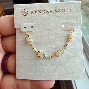 Kendra Scott Emilie Gold Chain Bracelet in Iridescent Drusy